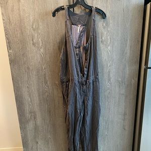 Free people gray boho halter jumpsuit
